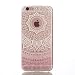 Produktbild iPhone 6 Handyhülle, iPhone 6s Hülle, MUTOUREN Durchsichtig Schutzhülle Durchsichtig TPU Silikon Case Cover Ultradünne Etui Crystal Transparent Weich Flexibel Rückdeckel Kratzfeste Stoßdämpfende Indische Sonne Henna Mandala, Rosa
