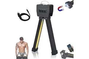 PASLFC Gym Lamp for Posing,Posing Lampe Magnet,Fitness Posing Lampe,Gym Lichter,Portable Magnetic LED Flashlight with Hanging Hook,7th Gear Dimming,Handheld USB Rechargeable Worklight with 180 Degree Folding