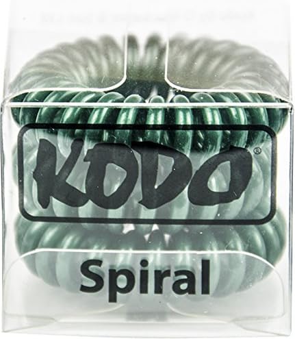 Kodo Spiral Hair Holly Green Bobble Pack of 3, Pain Free Hair Band, Reduces Split Ends by Kodo