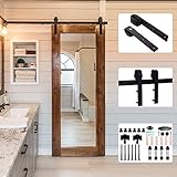 304CM/10FT Quincaillerie Kit de Rail Roulettes pour Porte Coulissante Hardware pour une Porte Suspendue en Bois Sliding Barn Door Hardware