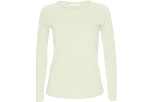 LessThanTenQuid Ladies Womens Plain Stretchy Long Sleeve Round Neck Top UK Sizes 8-24