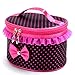 Voberry® 1Pcs Cute Lovely Women Lady Bowknot Polka Dot Pattern Portable Travel Toiletry Makeup Cosmetic Bag Organizer Holder Handbag (Black)