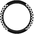 NIKAVI Chess Steering Wheel Cover (Medium -O)(38cm) White
