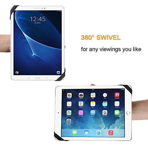 Universal Tablet Handschlaufen Halter, Fintie 360 Grad Drehung Kunstleder Griff mit elastischem Gürtel, sichere Tragbarkeit für alle 9-10 Zoll Tablets (Samsung ipad Lenovo Acer), Schwarz - 4