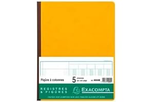 EXACOMPTA Piqûre 32 x 25 cm 5 colonnes sur 1 page 31 lignes 80 pages