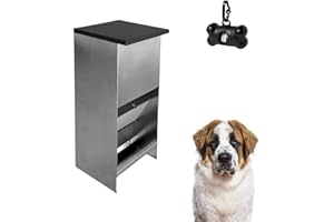 FINCA CASAREJO Comedero para Perros (Capacidad 67L / 48,2kg Aprox.) - Tolva para Perros Galvanizada Premium - Tolva Antipájaros y Anti roedores - Incluye expendedor de bolsitas