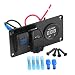 Produktbild Qiilu 12-24V Blue LED Rocker Switch Panel mit Dual USB Port Voltmeter für Auto RV Marine Boat