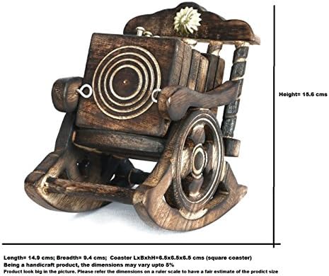 Sira Beauty Collection of Wooden Tea Coasters, Tea Coasters Set of 6, Round Handmade Table Coasters &amp; Decorative Coffee, Mugs, Beer, Cans Bar, Tumblers, Water Glass, Wooden Chair Design, Wooden Tea Coffee Coaster Sets, Office, Home, Decor, Dinning Coaster Sets