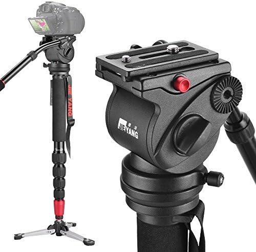 Emgreat Aluminum Alloy Pro Monopod with Damping Head for Video Camera 4KG Load