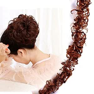 Ekan Messy Hair Bun Ponytail Hair Style Curly Hair Frill Hair
