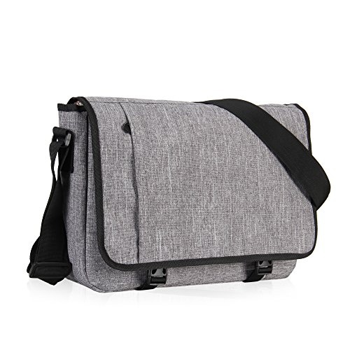 Preisvergleich Produktbild Veevan Casual Flap-Laptop-Schulter Messenger Bag 15-Zoll (Grau)