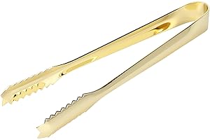 TBEST Ktail Wiaderko do Lodu, Szczypce do Kostek Lodu Złoto, Szczypce do Lodu, Szczypce do Wiaderka do Lodu, Złote Duże Szczypce do Lodu ze Stali Nierdzewnej Cukier Ciasto Lodowe Cukier (Pozłacany)