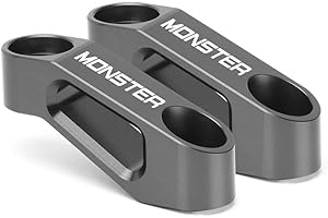 Modeer Per Ducati Monster 600 696 795 796 797 821 937 950 1100 EVO 1100S 1200 1200S 1200R Ogni anno Moto Specchietto Retrovisore Risers Extenders Accessori (Grigio)