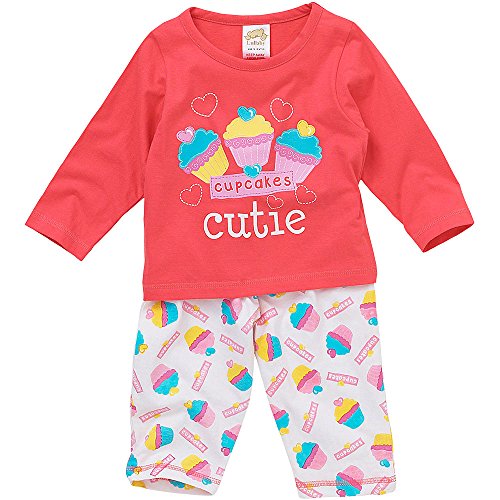 Lullaby Toddler Girls Cutie Cupcakes Long Pyjamas - Coral - 18/23 Months