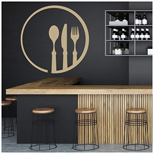 azutura Cucchiaio per forchetta Adesivo Murale Cucina Posate Adesivo da Parete Ristorante del caffè Arredamento Disponibile in 5 Dimensioni e 25 Colori Extra-Small Basalt Grigio