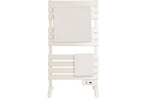 CREATE / Warm Towel 500W / Toallero eléctrico Blanco Roto con Patas / 103x5x55 cm/para Suelo o Pared, Temporizador, Pantalla LCD, bajo Consumo