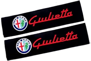 ZHFF 2 stüCk FüR Alfa Romeo Giulietta Auto Sitz Sicherheits ​Schulter Gurtpolster Kohlefaser Mit Logo Atmungsaktiv Kopf Schutz Interieur ZubehöR