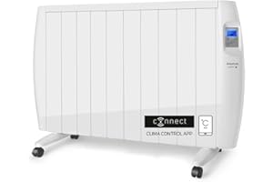 TAURUS ALPATEC- Radiateur Électrique à Inertie Sèche Malbork 2000W|Programmateur Hebdomadaire/Quotidienne, Thermostat Réglable (10-35ºc), Arrêt Automatique| Écran LCD Rétroéclairé| Installable/Roues