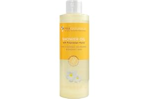Huile de Douche Pranaturals au Monoï de Polynésie - Peau Douce et Éclatante, Améliore l'Élasticité - Nourrissante et Hydratante - Formule organique naturelle - Parfum Noix de Coco & Frangipanier
