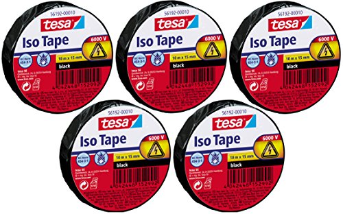 Preisvergleich Produktbild Tesa Isolierband, schwarz, 5 Rollen