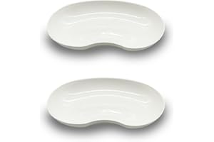 EMYU 2 x Nierenschale aus Kunststoff | weiß | wiederverwendbar | Auffangschale | lebensmittelecht, desinfizierbar, autoklavierbar | für Schminke, medizinische Instrumente, Beauty-Schale (2)