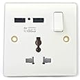 Terminator 1 Gang 13A Multi Function Switch Socket With 2 Usb 1 A/5V WP1G-2USB (WP1G-2USB 1 PCS)