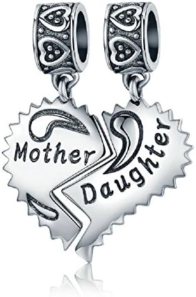 Daughter Mother Pendant Heart 925 Sterling Silver Dangle Charms Valentine's Day Gifts Women Girl Fashion Jewellery Fits European