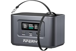 AFERIY 31000mAh/99.2Wh Portable Power Station, 100W Camping Power Bank Solar Generator with LiFePO4 Battery USB/Type C Outlet, Built in Extension Cable for Outdoor Travel and Business Trips