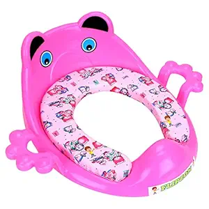 FLIPZON Premium Baby Cushioned Potty Seat with Easy Grip Handles and Comfortable Seat /?Toilet Seat with Handle for Kids /?Suitable for?Baby?Boy/Girl?(Pink)