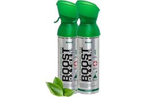 Boost Oxygen Portable Oxygen Cylinder with 95% Oxygen - 10L, 2x5L Oxygen Canister with Oxygen Mask for More Than 200 Inhalations - Portable Oxygen Can, Oxygen for Home use (Natural Flavour)