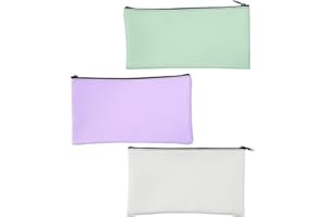 STREEHERJJKEA1 3 Stück Banktaschen aus Kunstleder Geldmappe mit Reißverschluss PU Banktasche für Büro, Haushalt, Geschäft,Reisen (weiß/mintgrün/rolandlila)