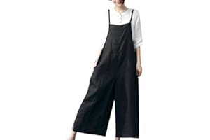 YESNO Damen Latzhose mit Beiläufig Retro Oversize Loose Hose Größe Baggy Jumpsuit Sommerhose PZZTYP2DE