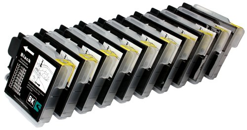 10x schwarz LC1100BK LC980BK Patronen kompatibel zu Brother für Brother MFC-250C MFC-255CW MFC-290C MFC-295CN MFC-297C MFC-490CN MFC-5490CN MFC-5890CN MFC-790CW MFC-795CW MFC-6490CW MFC-6890CDW MFC-990CW DCP-145C DCP-163C DCP-165C DCP-167C DCP-185C DCP-195C DCP-365CN DCP-373CW DCP-375CW DCP-377CW DCP-383C DCP-385C DCP-J715W