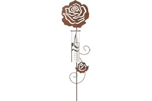 Annastore Wetterstation - Regenmeßglas - wetterfest und frostsicher - Niederschlagsmengenmesser - Regenmessglas - Gartendeko Regenmesser Farbe Rose (13 x 5,5 x 110 cm)