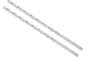 CoCud Barrenas Helicoidales de Acero de Alta Velocidad Extra Largas, Diámetro de 6 mm y Longitud de 200 mm, Barrena Helicoidal Recta, Para Metal, 2 Piezas