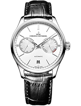 Automatikuhr Design, Angabe Gangreserve, Armband Leder, Saphirglas, Hohe Qualität