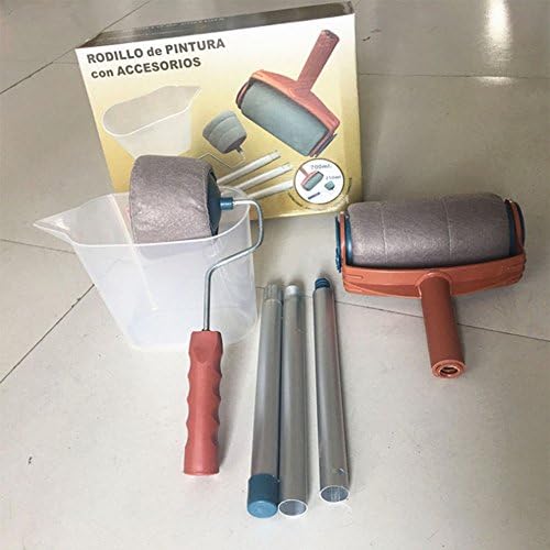 Pintar Facil Pro Roller Brush Handle Tool Flocked Edger Room Wall Painting Your Home Office Room Multifunction Roller Paint Brush Set (6 Pack)