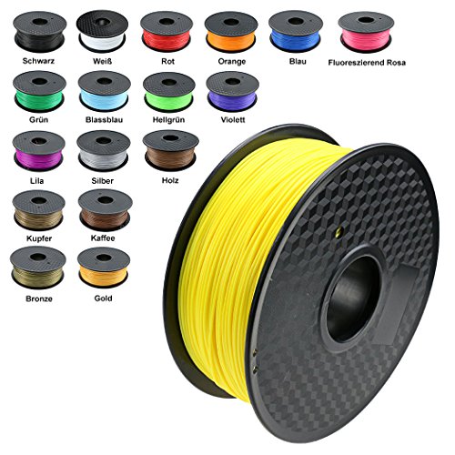 TIANSE 3D PLA Filament 1,75 mm für 3D Drucker 1 kg (Mehrfarbig)