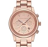 MYYDD Herren-und Damenuhren, Damenbusiness mk Uhr, Stahlgürtel-Kalender Rose Gold-Uhr,A
