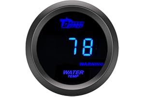 ETOPARS Universelle Auto Wassertemperaturanzeige 2Zoll 52mm Auto Wassertemperatur Messgerät Digitales Celsius Wasser Temperatur Anzeige Blau Lichtanzeige Instrument Rauchtönung Len