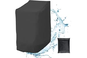 JOKAPY Garden Stacking Chair Cover Waterproof,Stackable Garden Chair Covers 210D Oxford Fabric Outdoor Stacking Chair Covers Anti-UV,Patio Stacking Chair Cover Windproof Garden Furniture Covers for Outdoor
