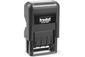 Trodat Printy 4820 Self Inking Date Stamp, Day Month Year, 10 Year Date Band, 25 x 4 mm Impression, Black Ink, Office Document Dater