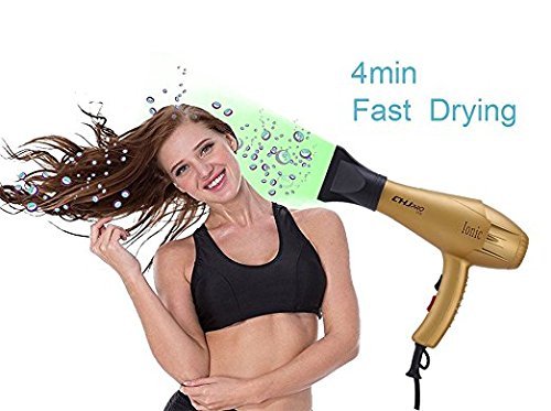 CHJPro 9900 ThermoProtect Haartrockner Haarfön Professionelle Friseur Haartrockner Föhn Haartrockner mit 2300 Watt Kombiniert mit Lonentechnologie und Heißluft Blasen plus 2 Diffusoren - 6