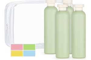 WantGor Squeeze Bottles mit Flip Cap, 4Pcs große leere nachfüllbare Kunststoff auslaufsichere Reiseflaschen für Shampoo, Conditioner, Cremes, Lotion (8.8oz/260ml)