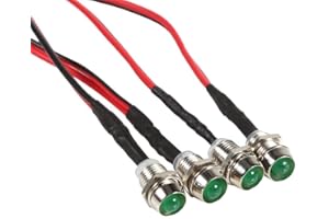 KEENSO Car LED Indicator Light, Universal 12V DC LED Indicator Light Bulbs Led Pilot Panel Indicator Signal Warning Light Lamp for Cars, Van, Trucks(Green)