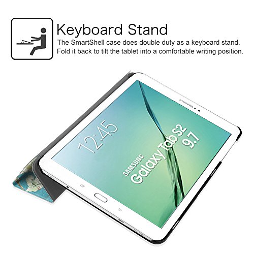 Fintie Samsung Galaxy Tab S2 9.7 Hülle Case – Ultra Schlank Superleicht Ständer Smart Shell Cover Schutzhülle Tasche mit Auto Schlaf / Wach Funktion für Samsung Galaxy Tab S2 T810N / T815N / T813N / T819N 24,6 cm (9,7 Zoll) Tablet-PC, Mandelblüten - 9