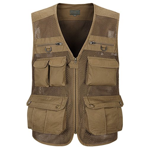 Preisvergleich Produktbild GAOLIXIA Sommer Atmungsaktive Mesh Fotografie Weste Anglerweste Multitasche Baumwolle Männer,A-2XL