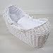 Luxury british made noah pod izzy pod apples and pears pod moses basket star white cream/ivory blue pink dressing (White)