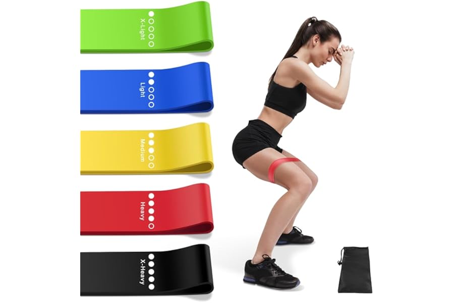Aouplry Resistance Bands, Exercise Bands Resistance Bands Set With 5 Resistance Levels, Skin-Friendly Workout Bands for Indoor Fitness, Leg Strength Training, Rehab, Gym,Yoga