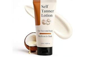 TPYAG Selbstbräuner Lotion，natürliche & gleichmäßige Bräune，Für Gesicht und Körper Mittel bis Dunkel，Natürlicher Glanz und zarte Geschmeidigkeit，120ml/4.06OZ,Bräunungsbeschleuniger